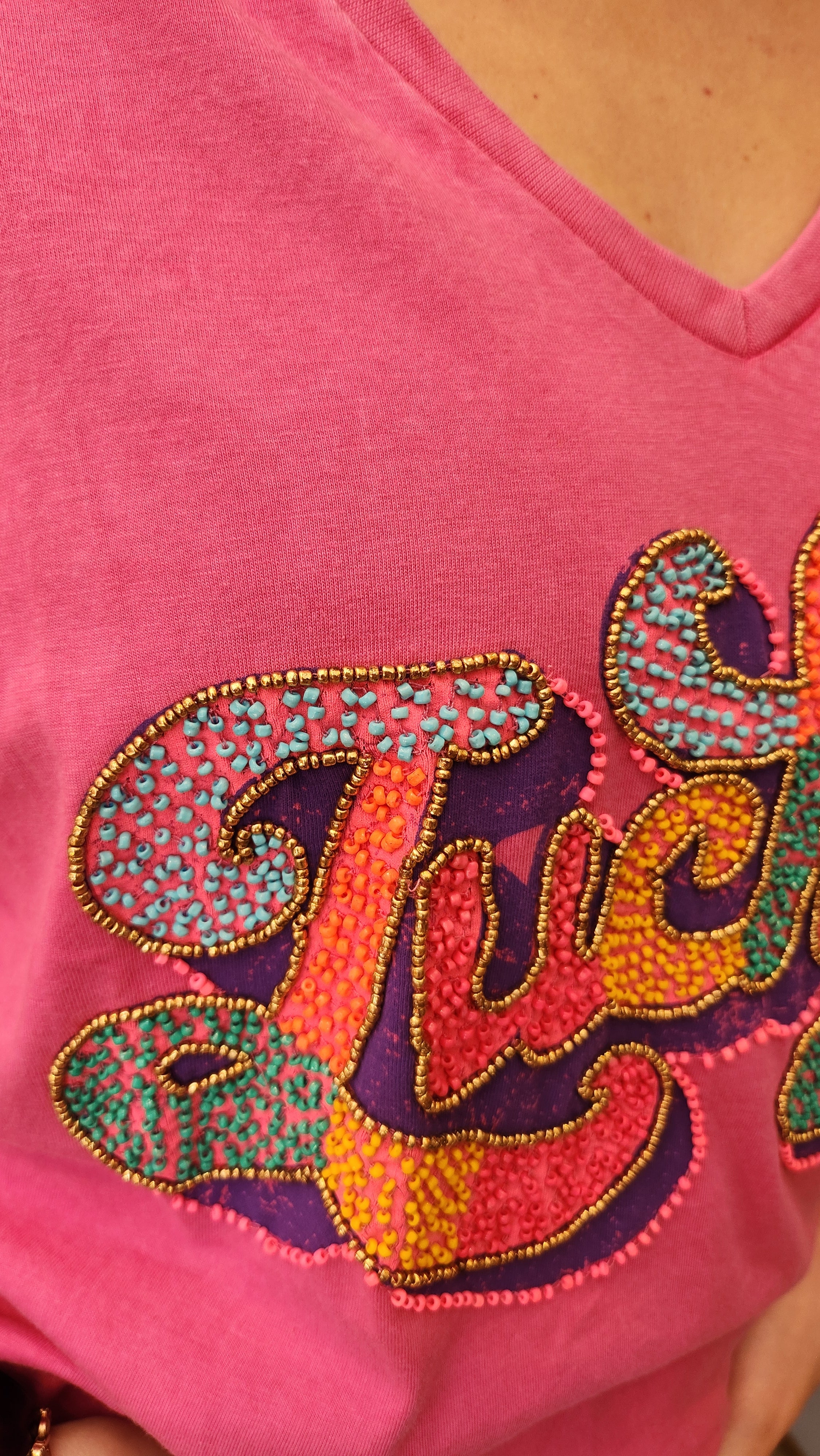 T-shirt perlé Lucky Rose