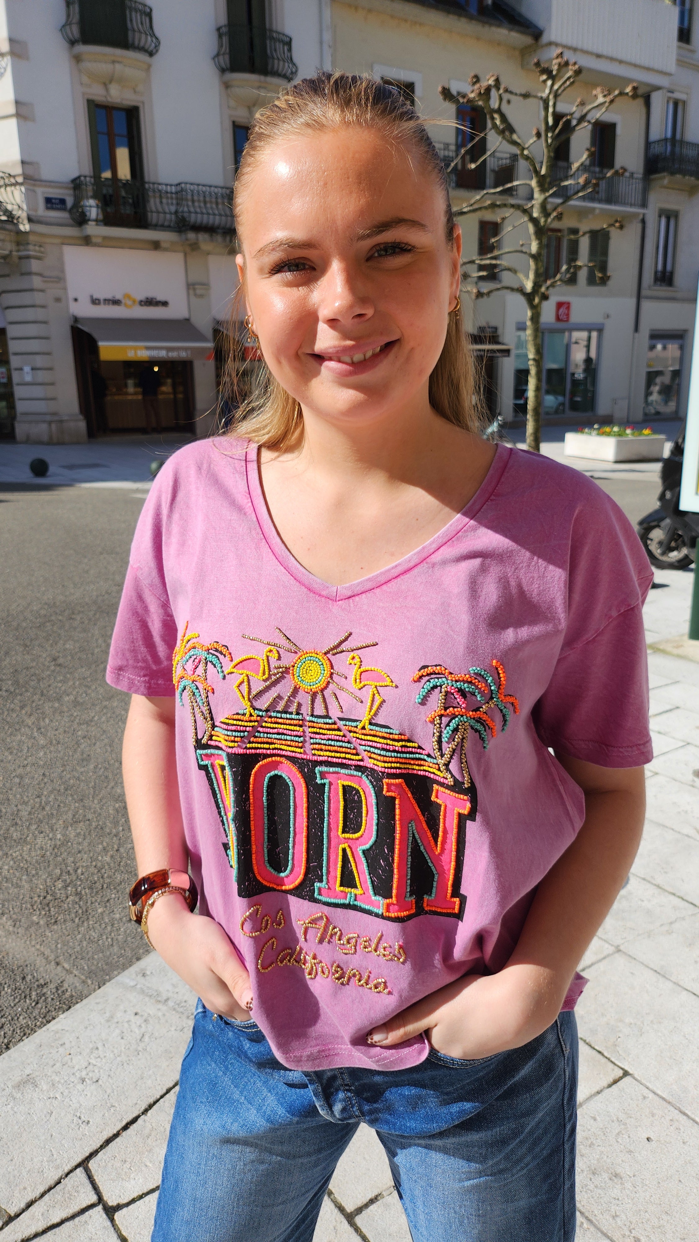 T-shirt fluide Born Rose