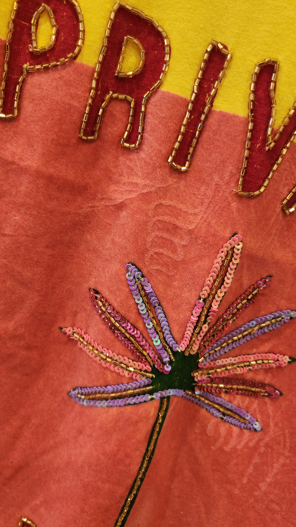 T-shirt jaune fluide col V