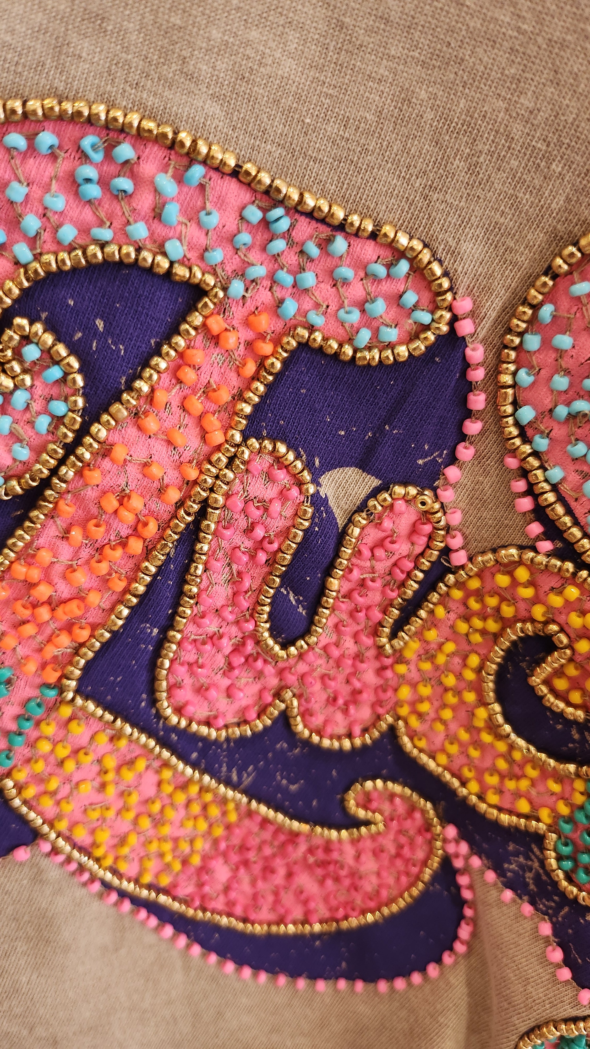 T-shirt perlé Lucky beige