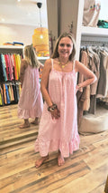 Robe Longue Vichy Rose
