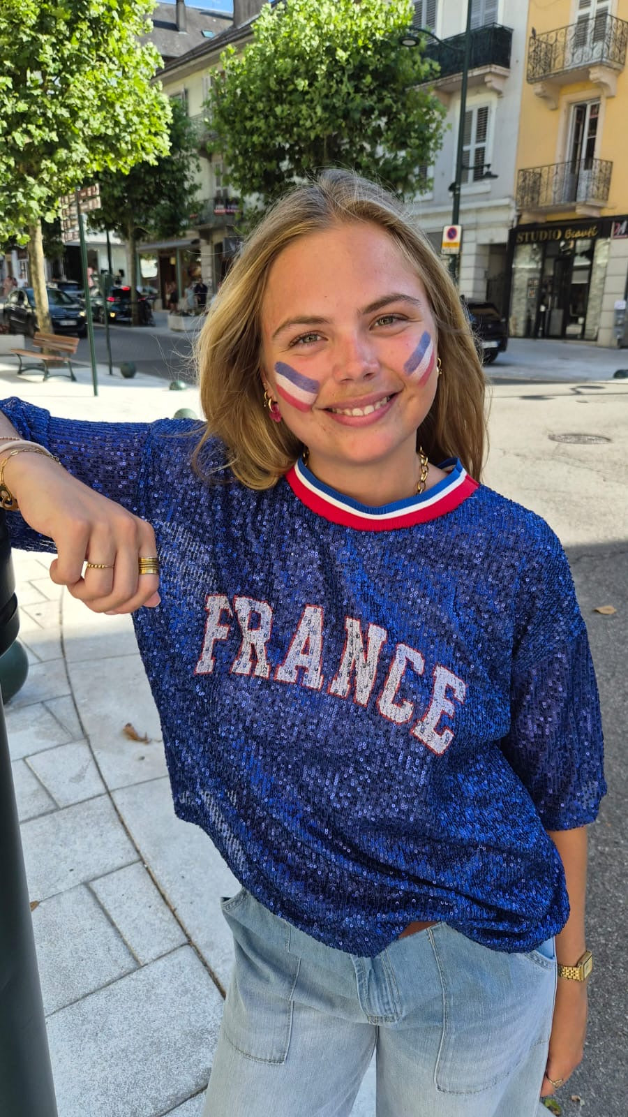Tee-shirt France Paillette