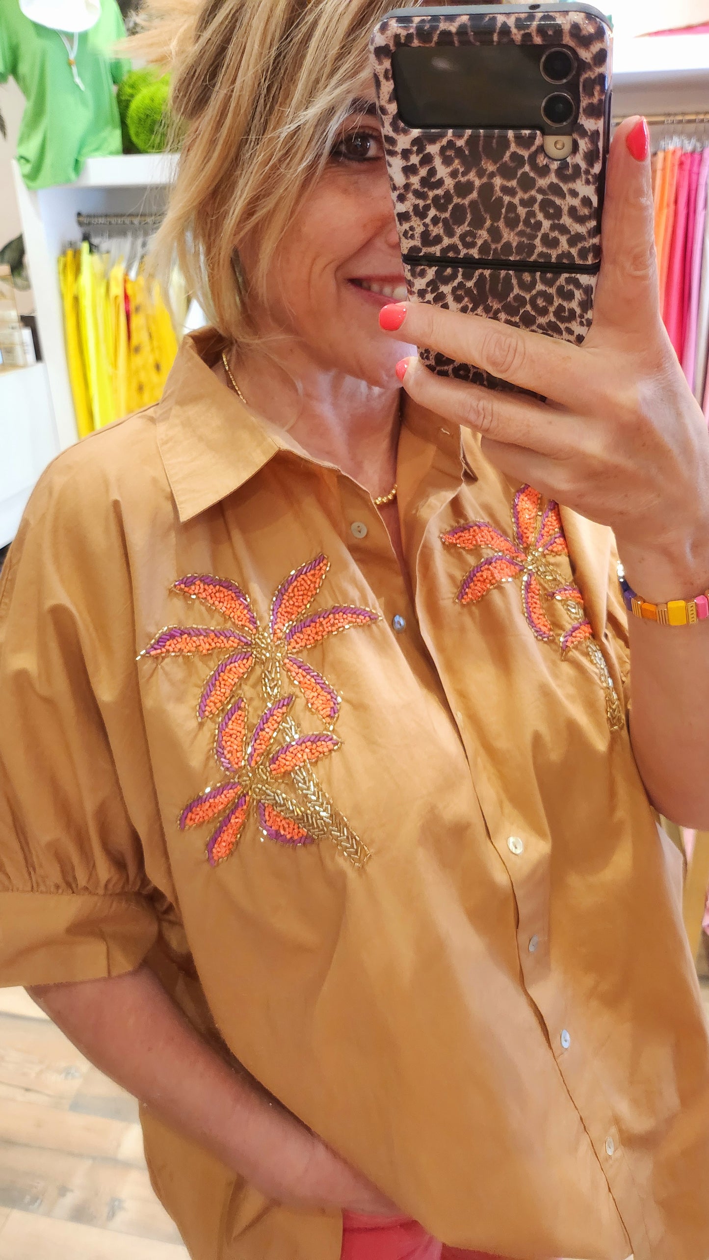 Chemise Gold and Silver Palmier