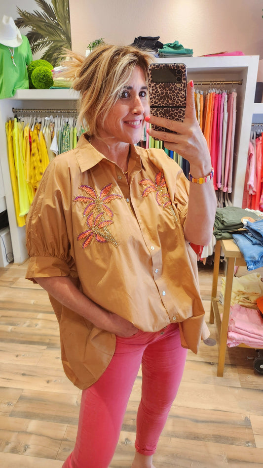 Chemise Gold and Silver Palmier